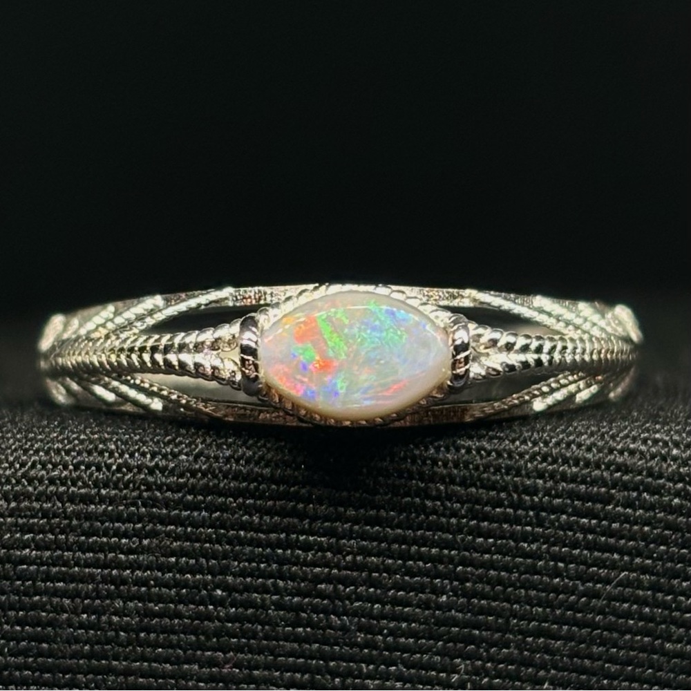 Brilliant Marquise Peacock Opal .925 Sterling Silver Ring Handmade Custom